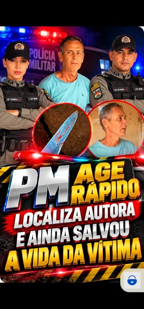 PM AGE RÁPIDO E LOCALIZA HOMEM ESFAQUEADO EM IPORÁ; GOLPE ATINGIU O PULMÃO