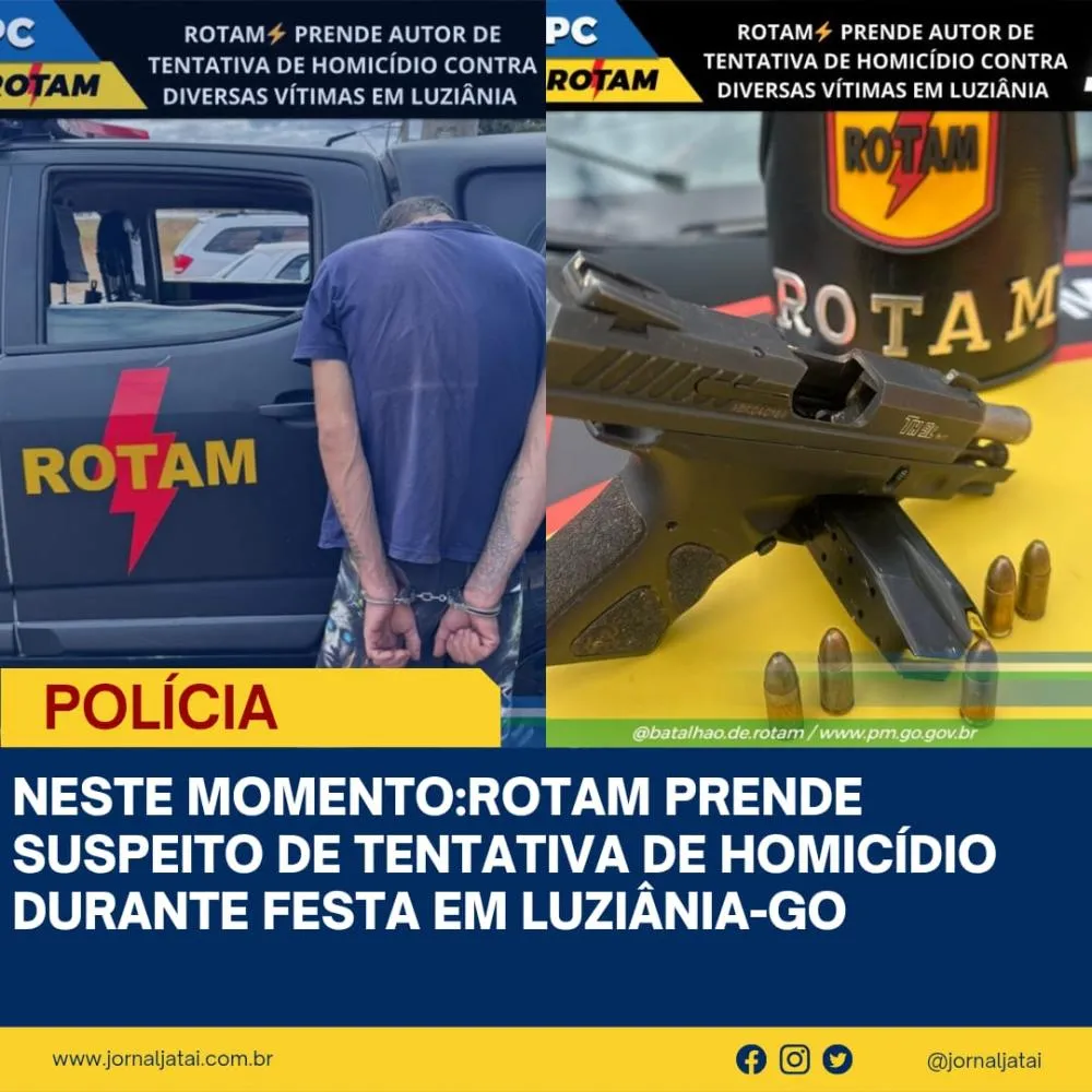 ROTAM PRENDE SUSPEITO DE TENTATIVA DE HOMICÍDIO DURANTE FESTA EM LUZIÂNIA